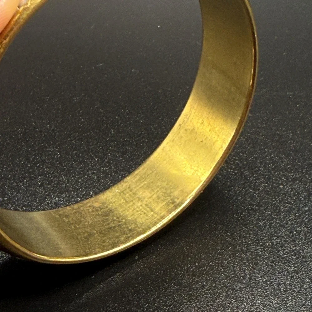 Vintage Woven Lattice Weave Two Tone Brass and Silver Tone Boho Bangle Bracelet